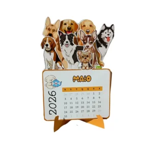 Calendário de mesa em PDF - Tema Cachorrinhos