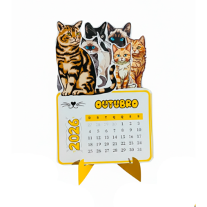 Calendário de mesa em PDF - Tema Gatinhos